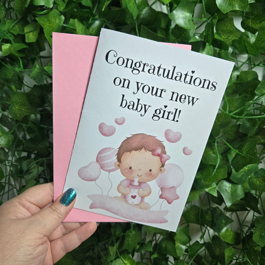 Congratulations on Baby Girl Card