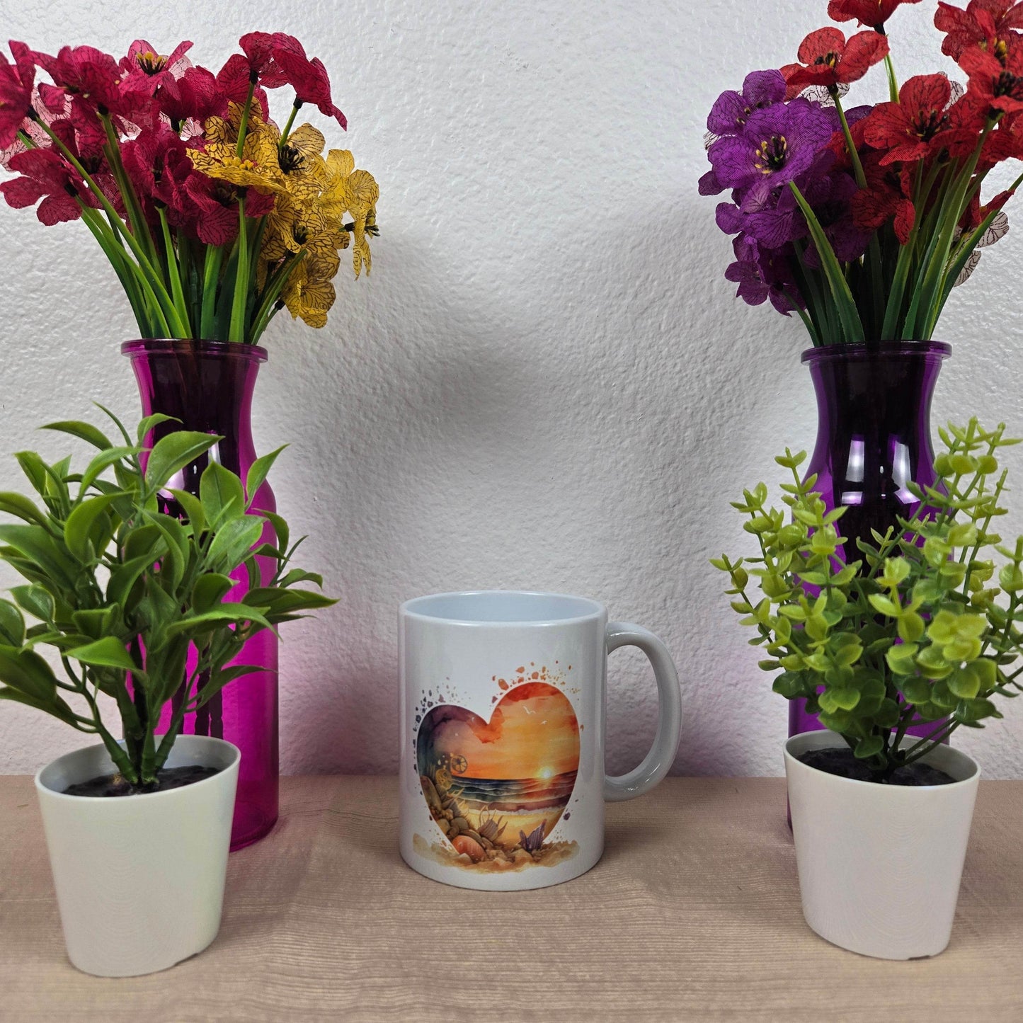 Beautiful Beach Scene in Heart Mug - Vegas Custom Creations