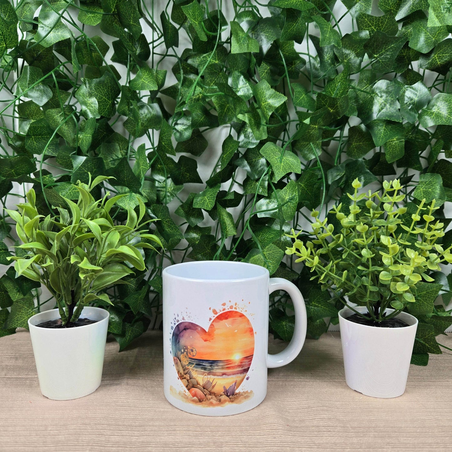 Beautiful Beach Scene in Heart Mug - Vegas Custom Creations