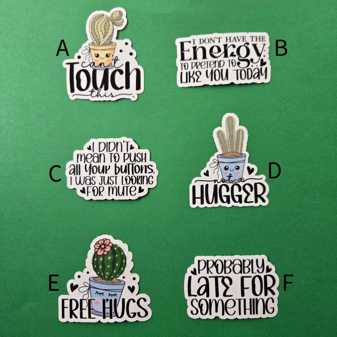 Funny Sarcastic Cactus Stickers - Vegas Custom Creations