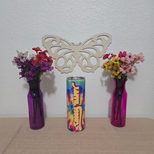 Rainbow Groovy Tye Dye "Choose Happy" Tumbler