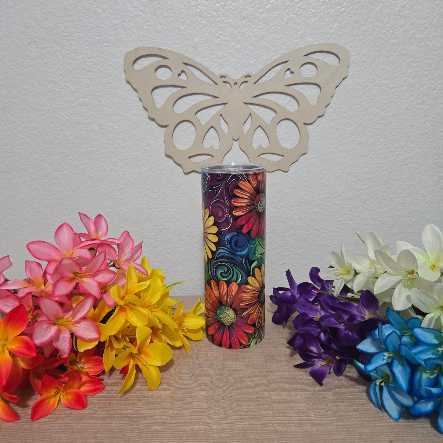 Daises Rainbow Tumbler - Vegas Custom Creations