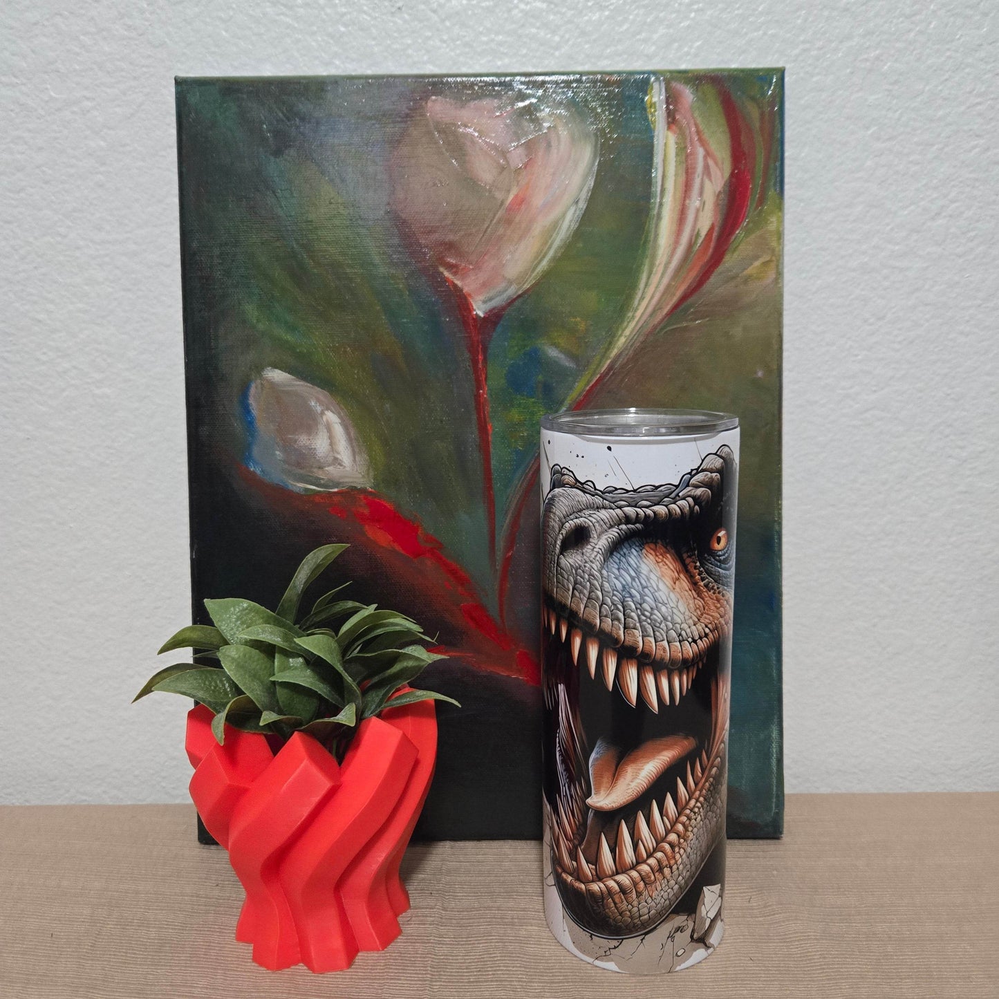 Awesome Breakout T-Rex 20oz Skinny Tumbler - Vegas Custom Creations