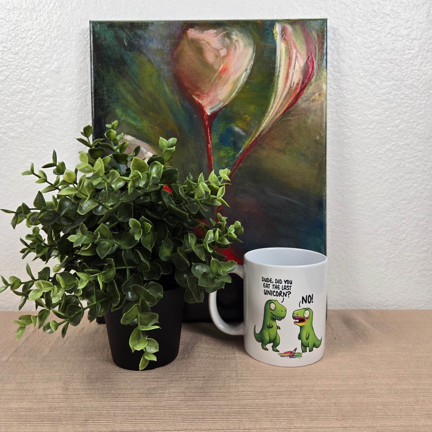 Funny Dinosaurs eating a Unicorn Mug - Vegas Custom Creations