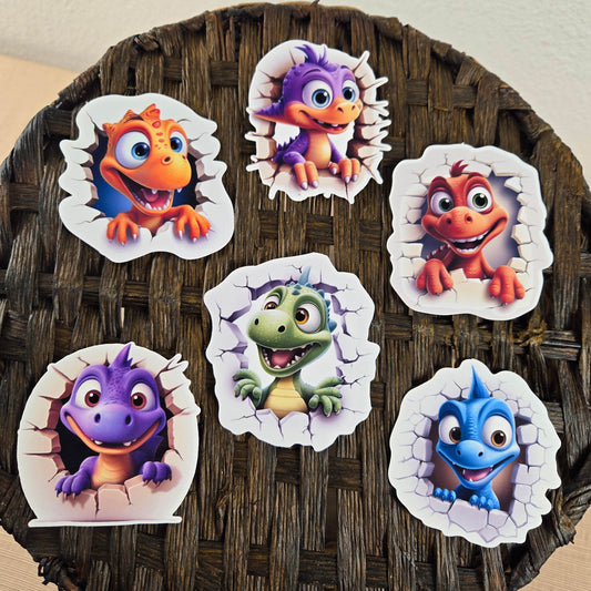 Cute Dinosaur Stickers - Vegas Custom Creations