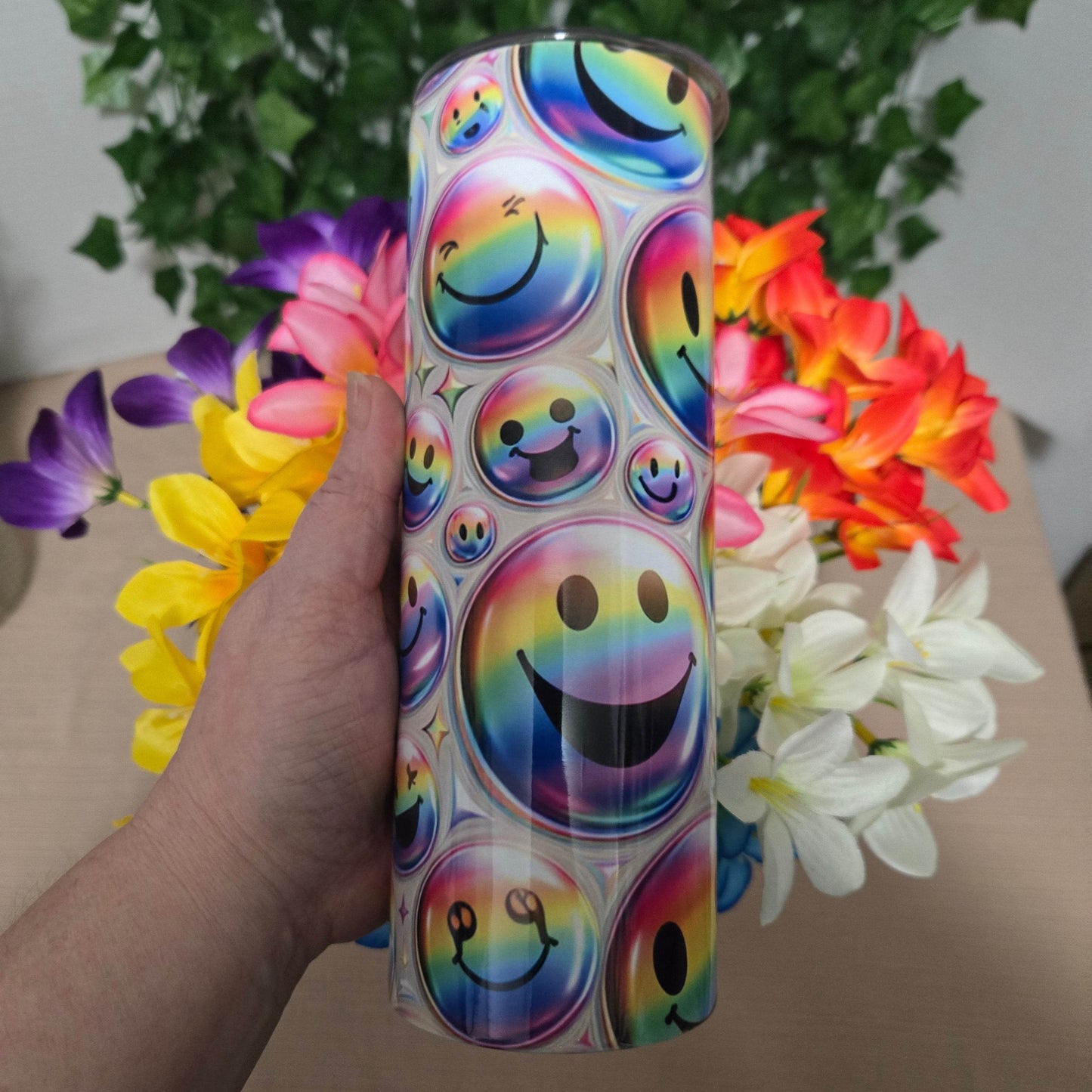 Emoji Holographic Inflated Tumbler - Vegas Custom Creations
