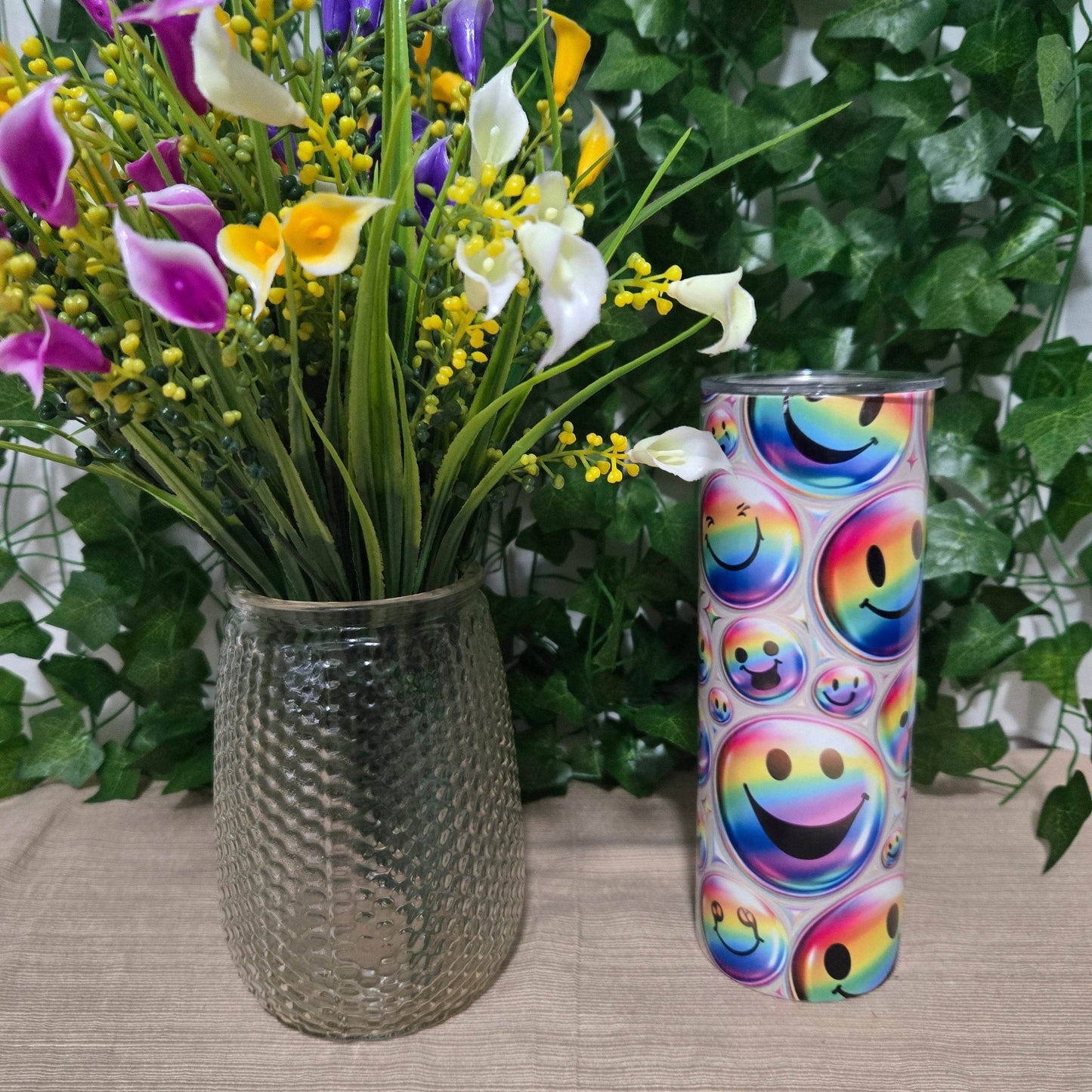 Emoji Holographic Inflated Tumbler - Vegas Custom Creations