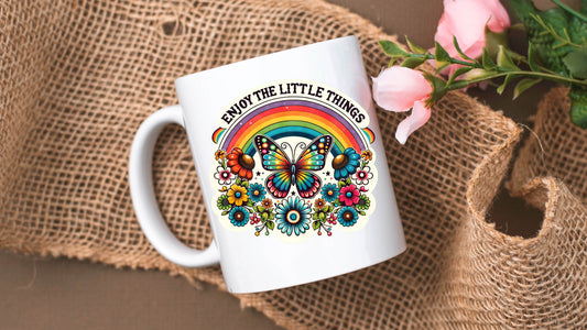 Enjoy the Little Things Motivational Coffee Mug - Vegas Custom Creations