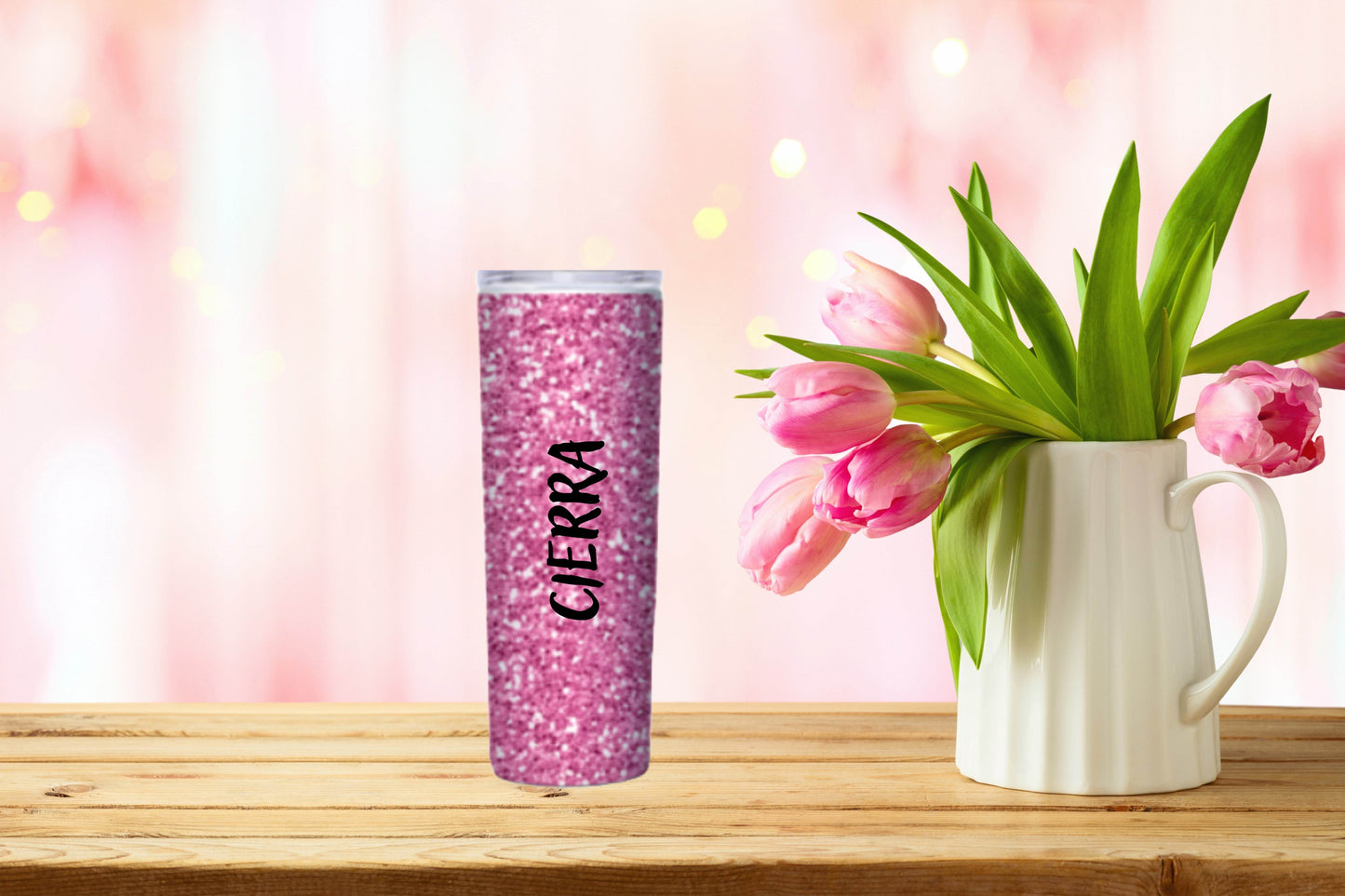 Personalized Text Glitter Tumbler - Vegas Custom Creations