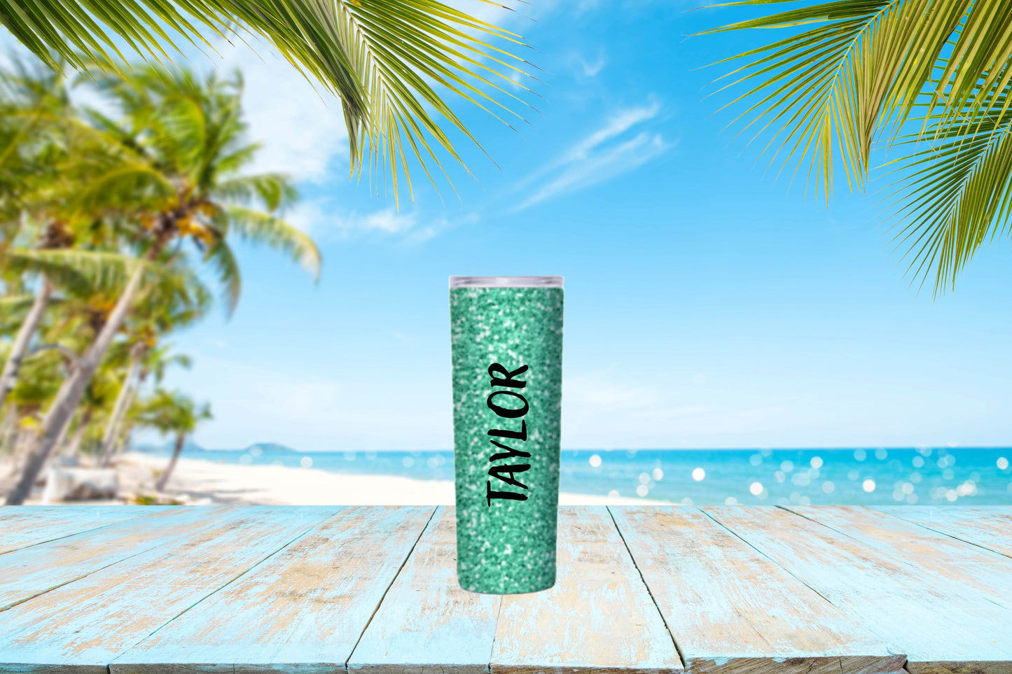 Personalized Text Glitter Tumbler - Vegas Custom Creations