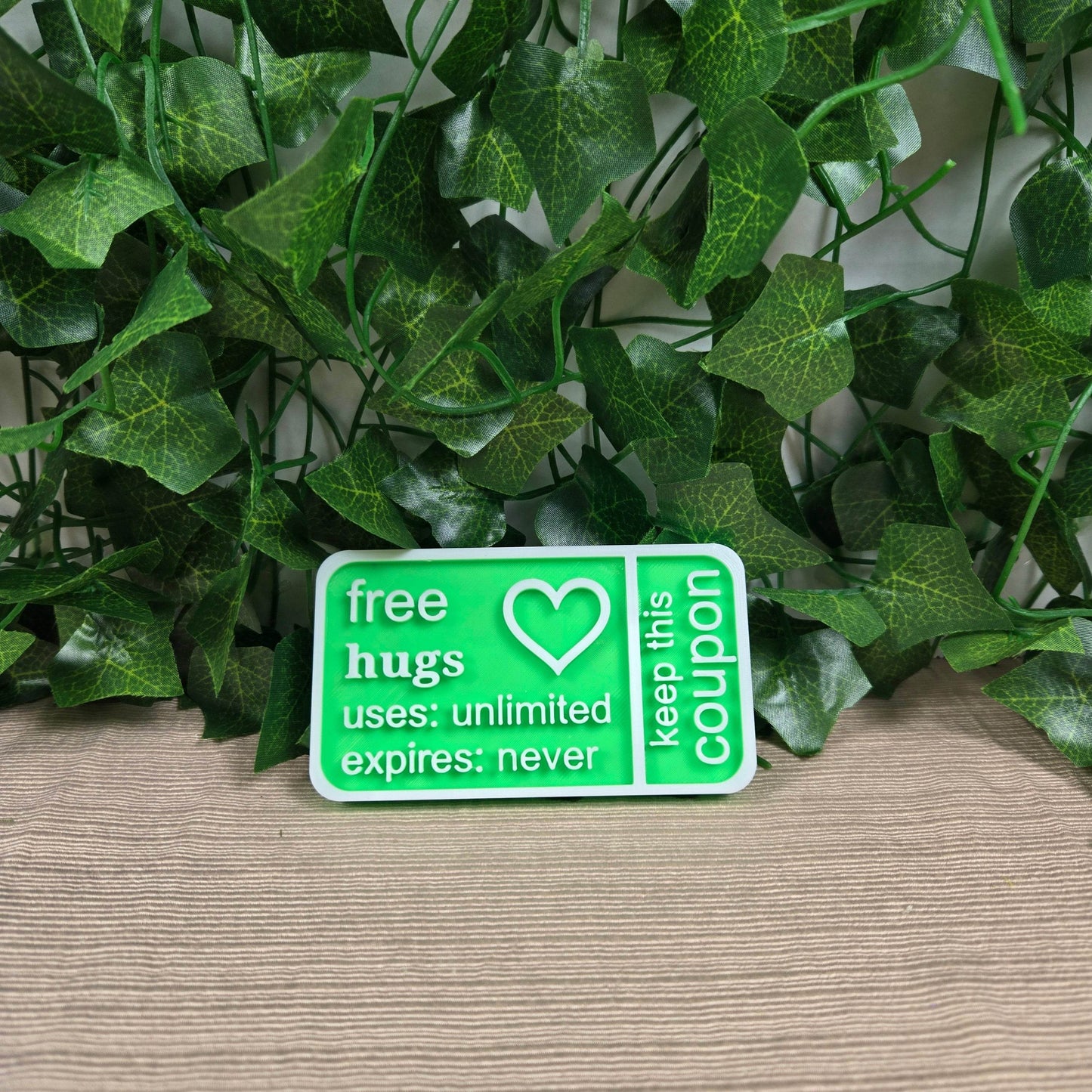 Free Hugs Coupon 3D Printed Available in Multiple Colors - Vegas Custom Creations