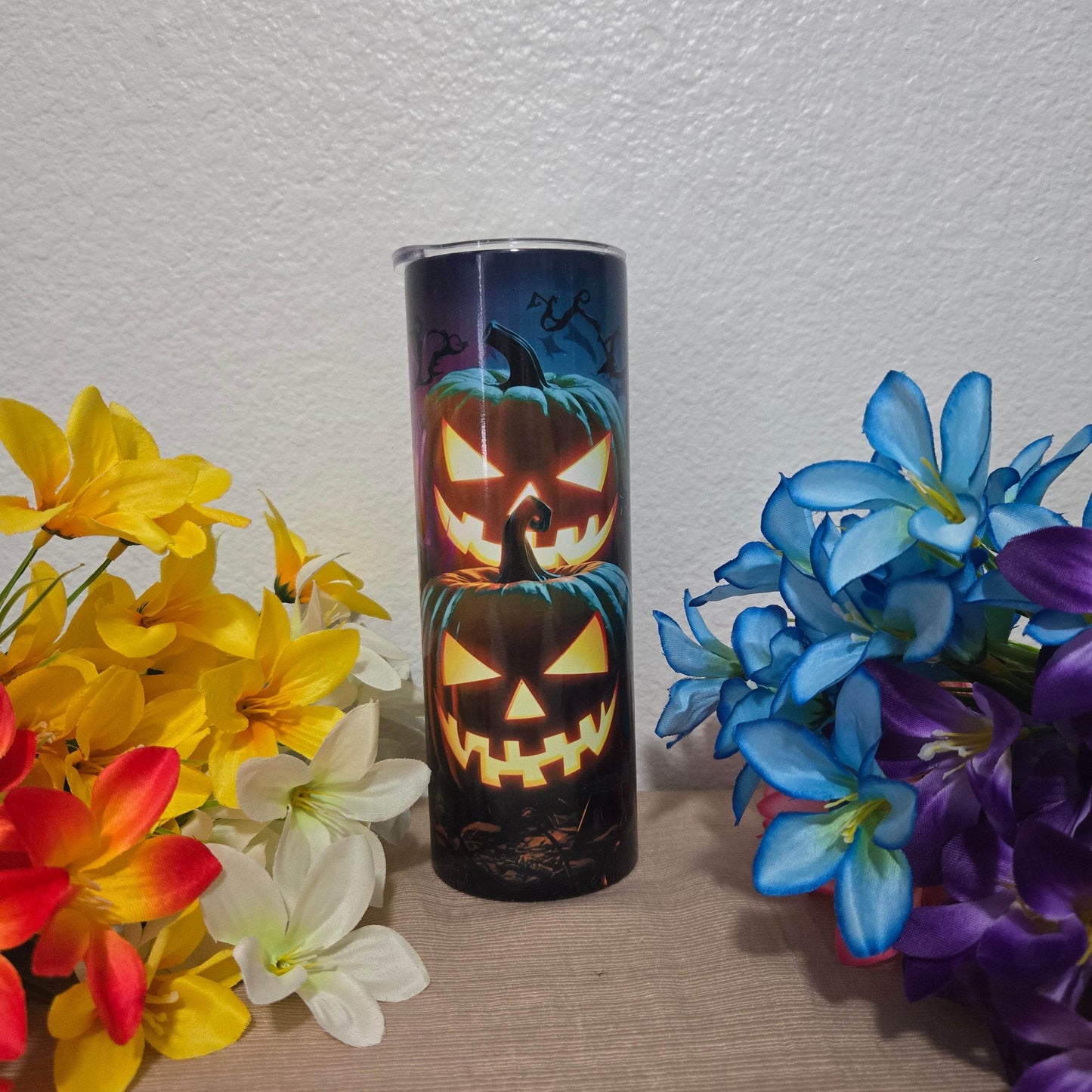 Cool Neon Halloween 20oz Skinny Tumbler - Vegas Custom Creations