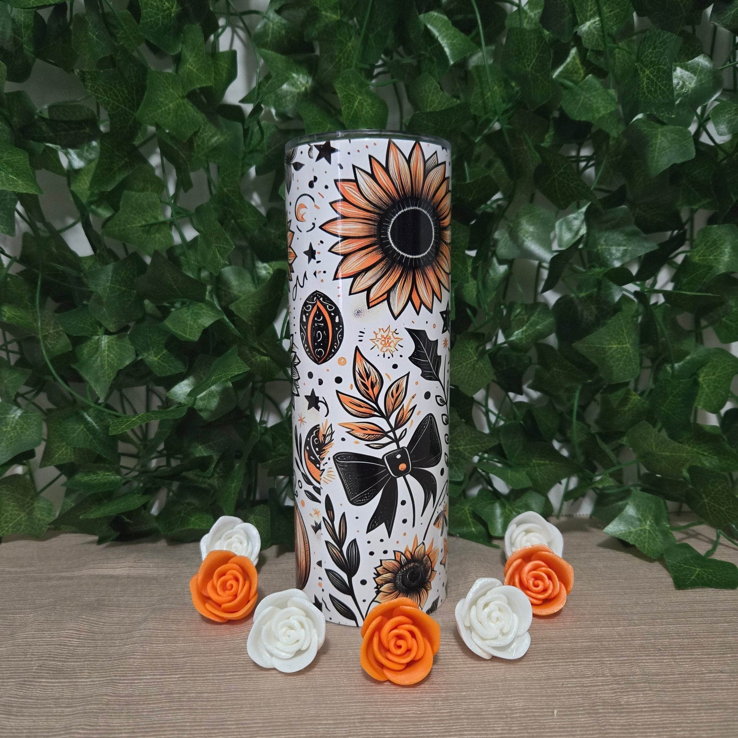 Fall Cute Pumpkin and Bows 20oz Skinny Tumbler - Vegas Custom Creations