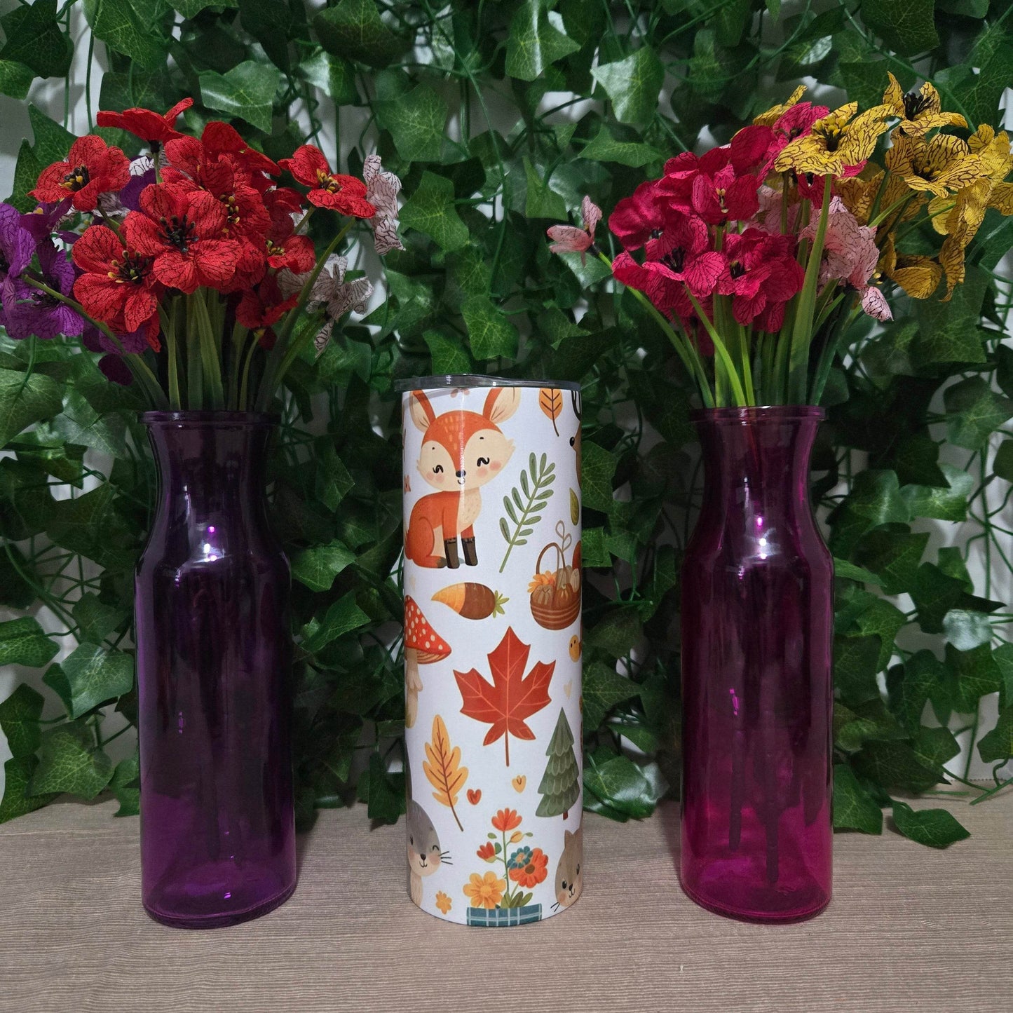 Cute Fall Animals 20oz Skinny Tumbler - Vegas Custom Creations