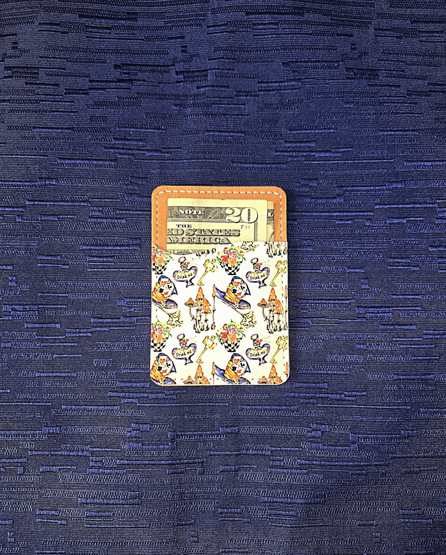 Alice Inspired Adhesive Cell Phone Wallet (Multiple designs available) - Vegas Custom Creations