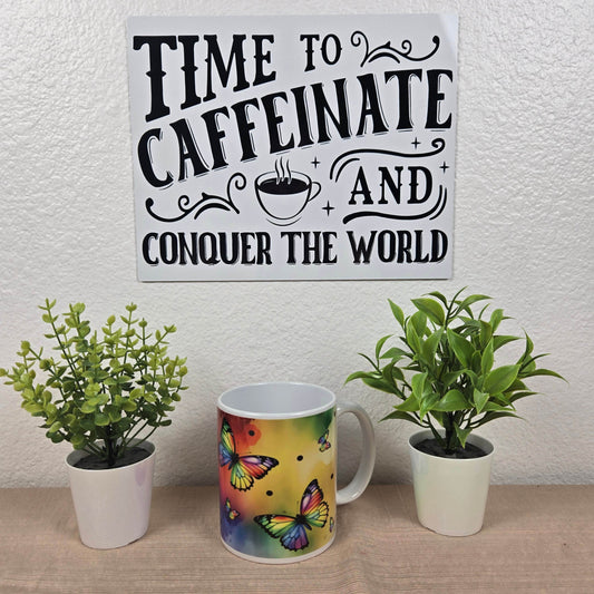 Rainbow Butterfly Coffee Mug - Vegas Custom Creations