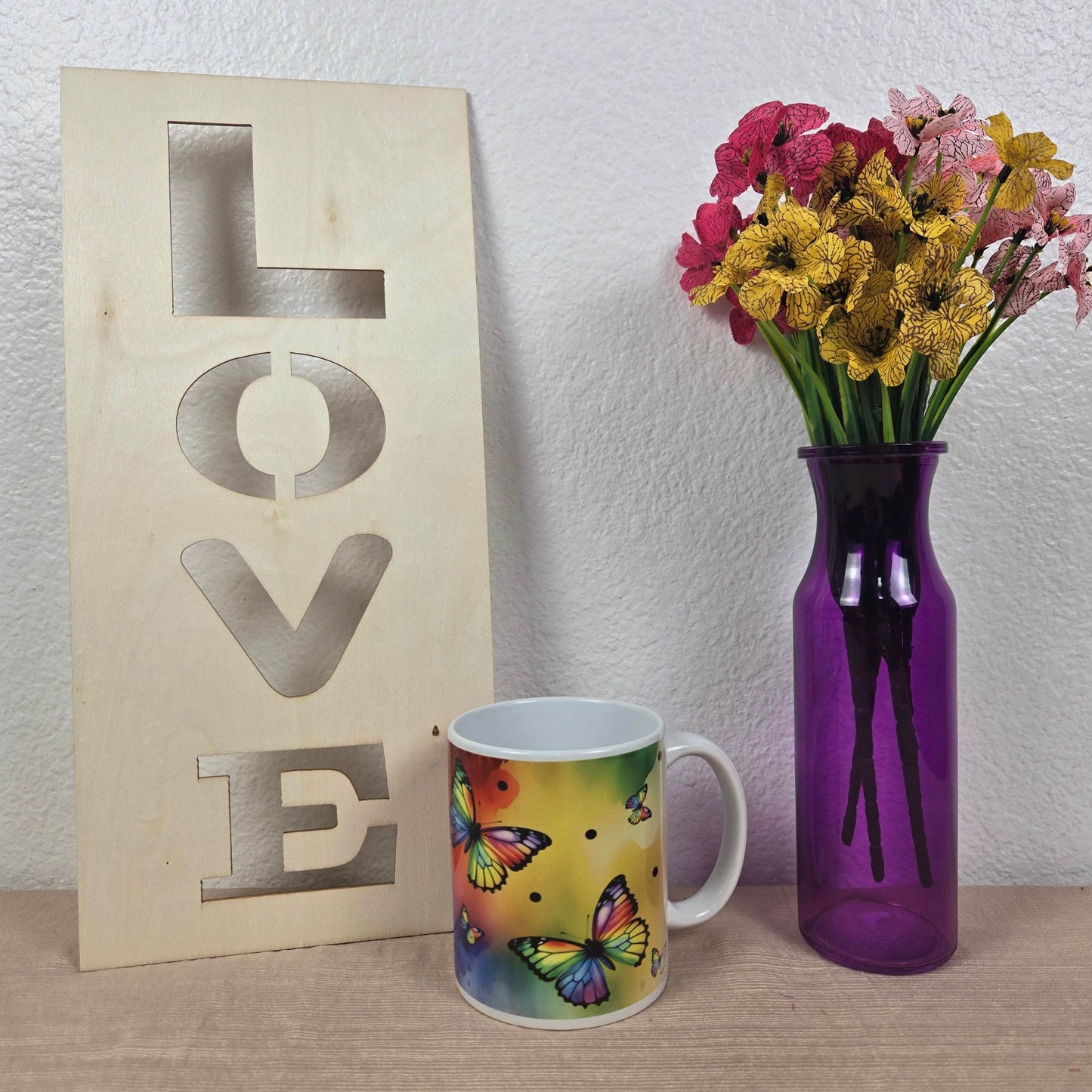 Rainbow Butterfly Coffee Mug - Vegas Custom Creations