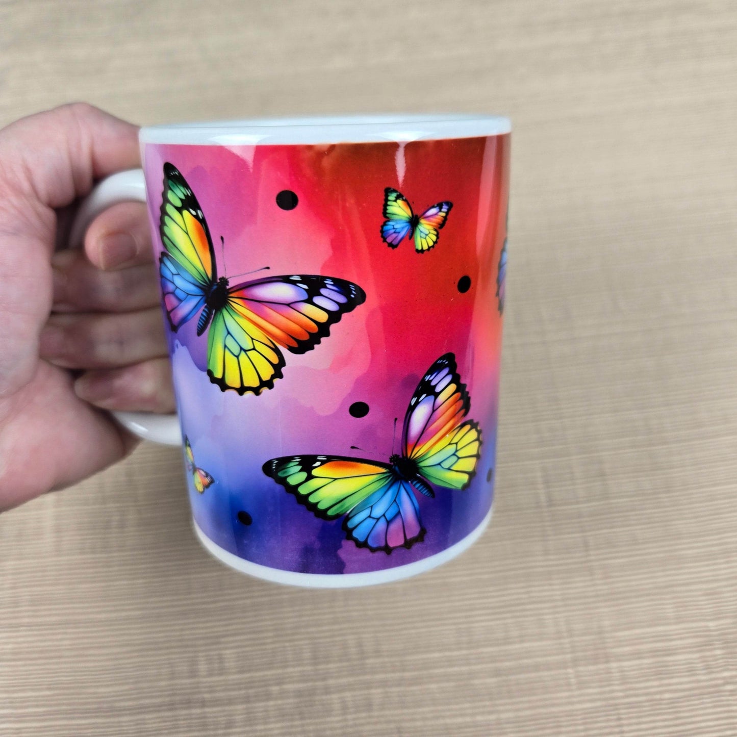 Rainbow Butterfly Coffee Mug - Vegas Custom Creations