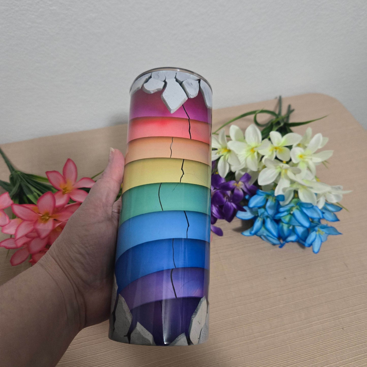 Rainbow Breakout Heart Tumbler - Vegas Custom Creations