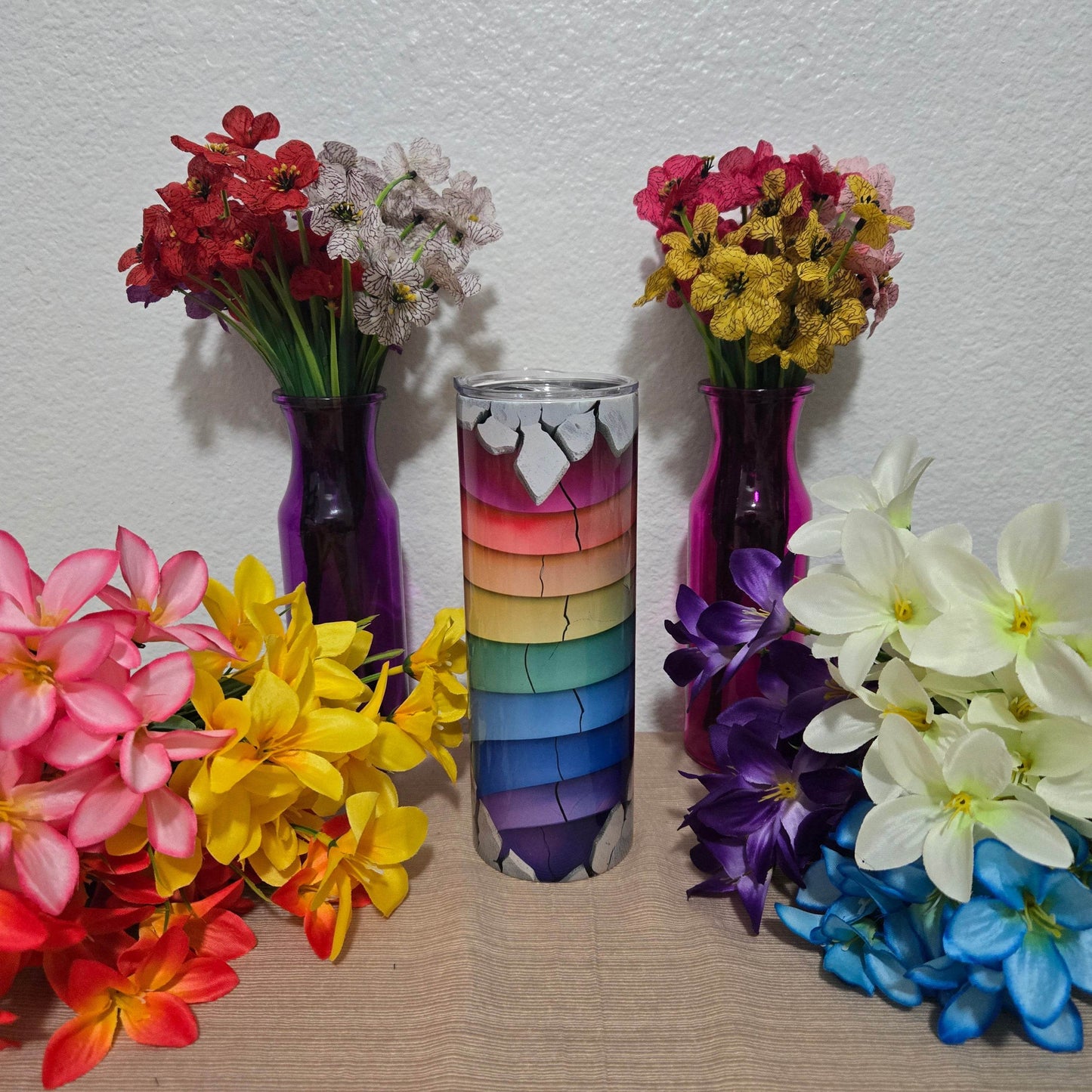 Rainbow Breakout Heart Tumbler - Vegas Custom Creations