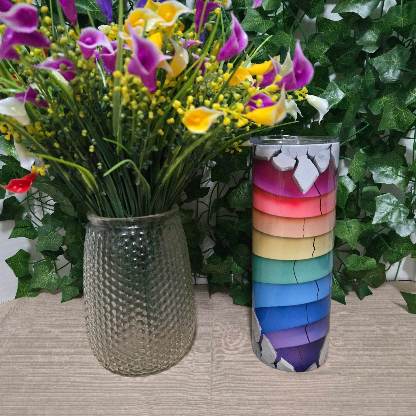 Rainbow Breakout Heart Tumbler - Vegas Custom Creations