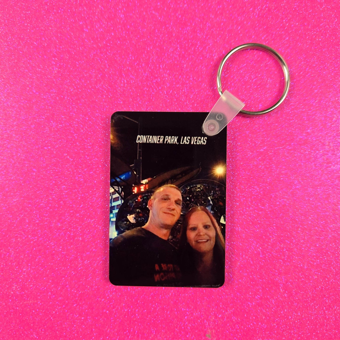 Rectangle Double Sided Personalized Photo and Text Key Chain - Vegas Custom Creations
