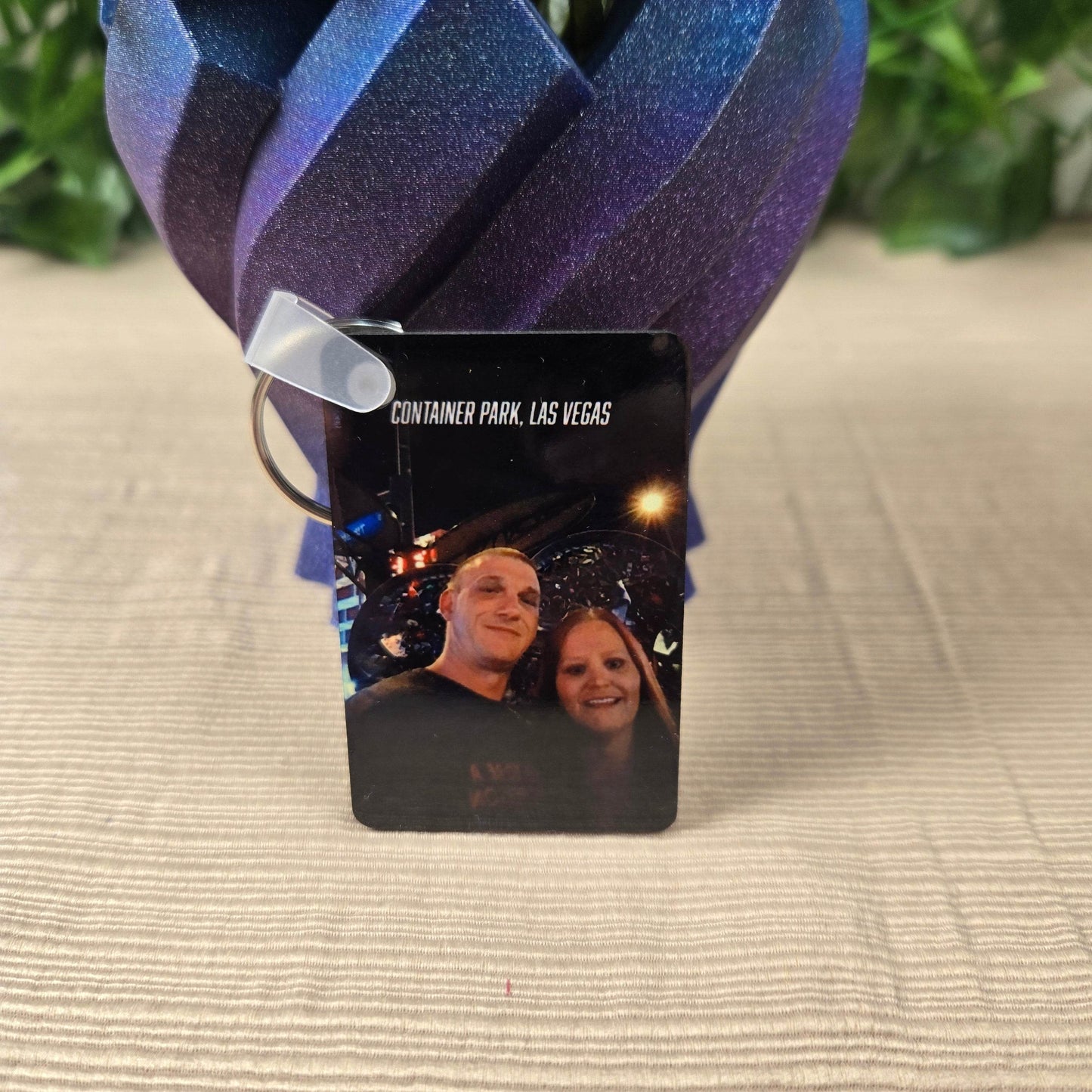 Rectangle Double Sided Personalized Photo and Text Key Chain - Vegas Custom Creations