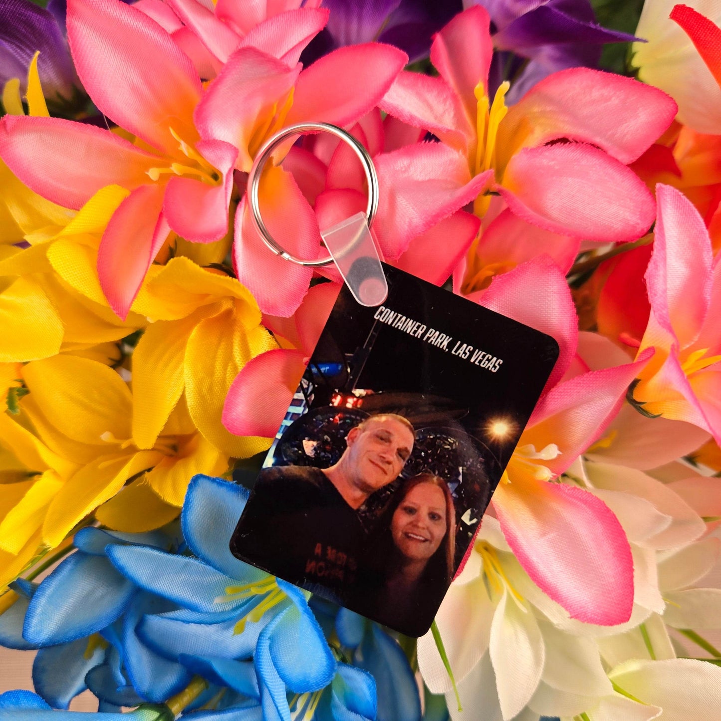 Rectangle Double Sided Personalized Photo and Text Key Chain - Vegas Custom Creations