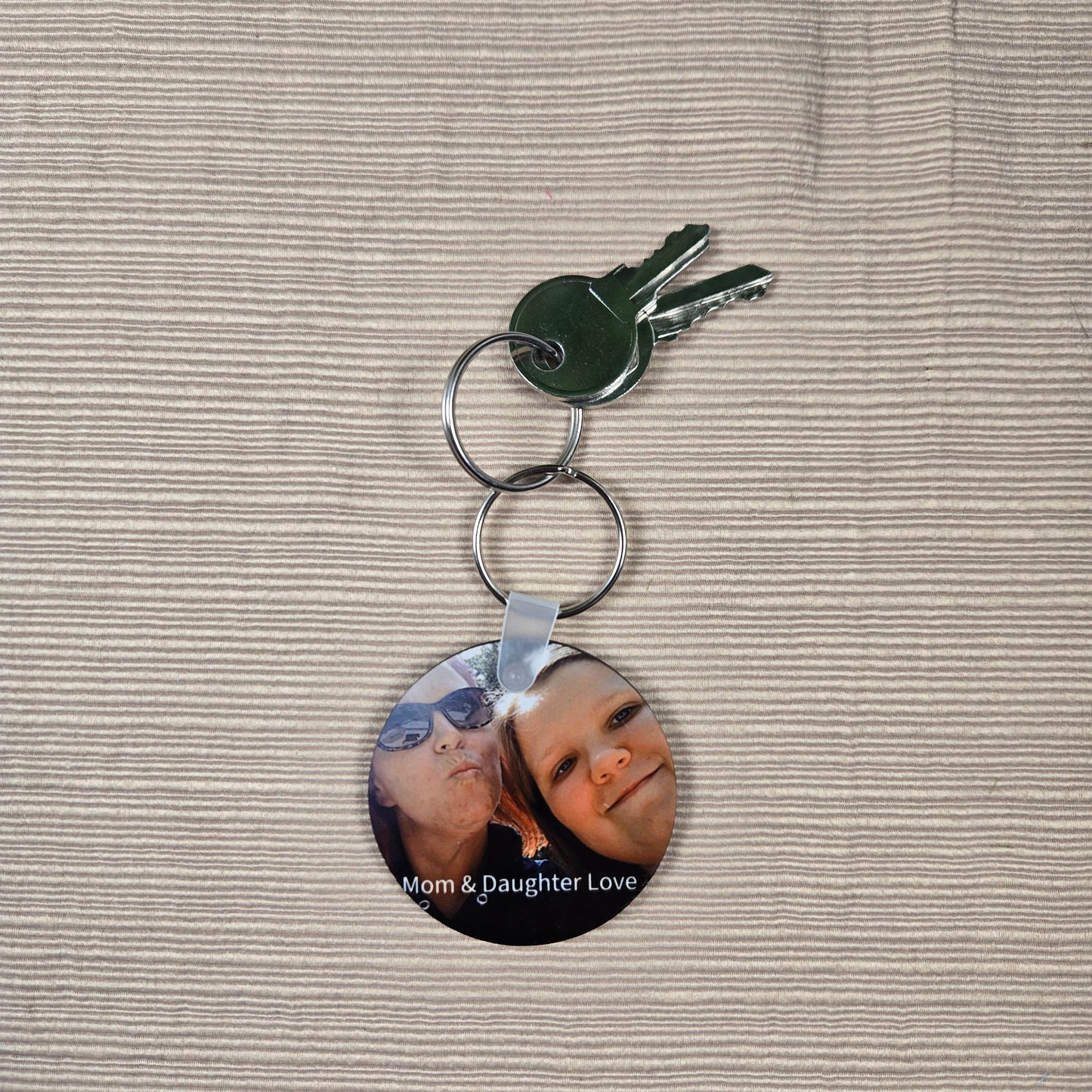Round Double Sided Personalized Photo and Text Key Chain - Vegas Custom Creations