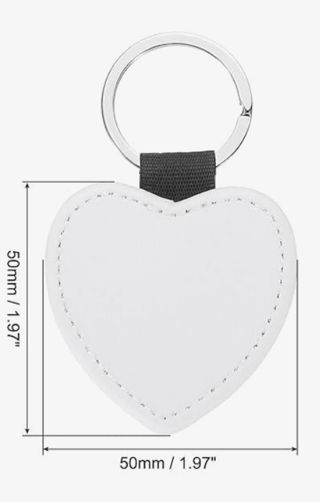 Personalized Photo and Text Double Sided Faux Leather Heart Key Chain - Vegas Custom Creations