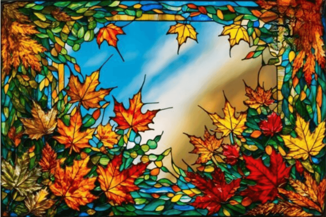 Stained Glass Fall 16oz Glass Jar Clear or Frosted (Multiple Designs Available) - Vegas Custom Creations