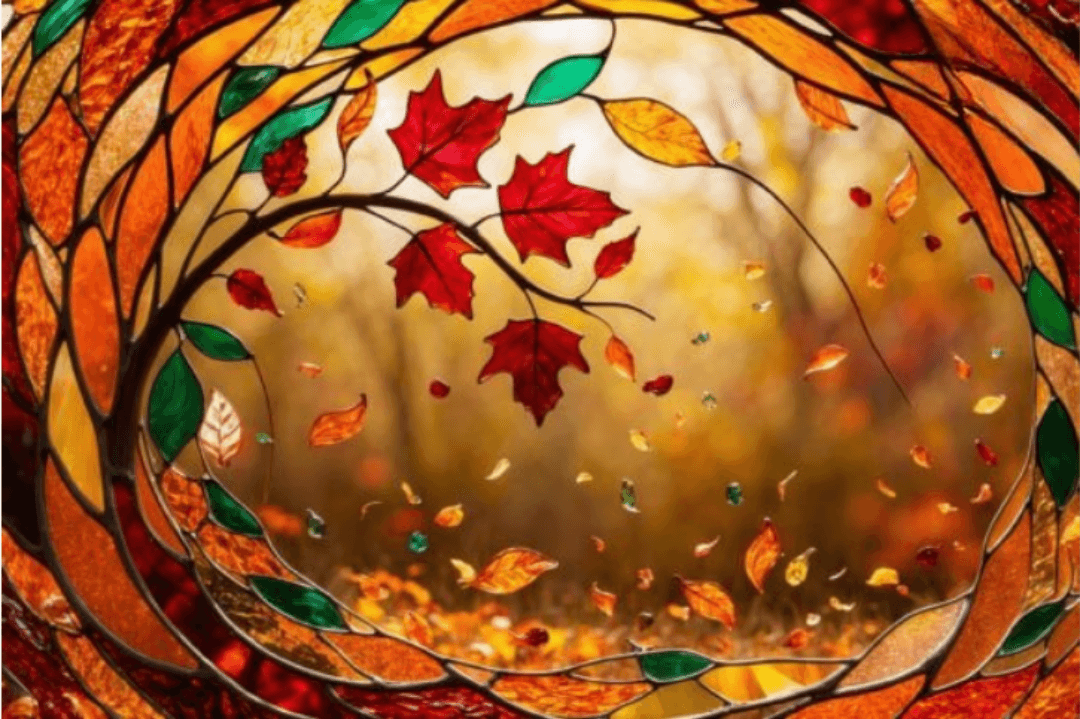 Stained Glass Fall 16oz Glass Jar Clear or Frosted (Multiple Designs Available) - Vegas Custom Creations