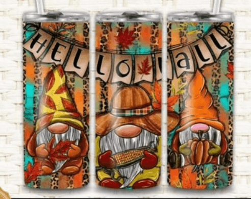 Fall Gnome 20oz Skinny Tumbler - Vegas Custom Creations