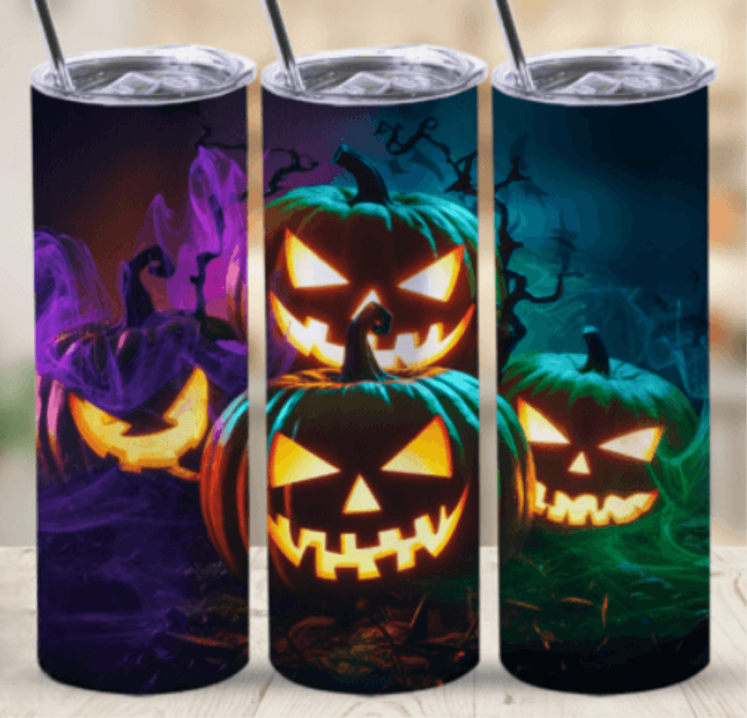 Cool Neon Halloween 20oz Skinny Tumbler - Vegas Custom Creations