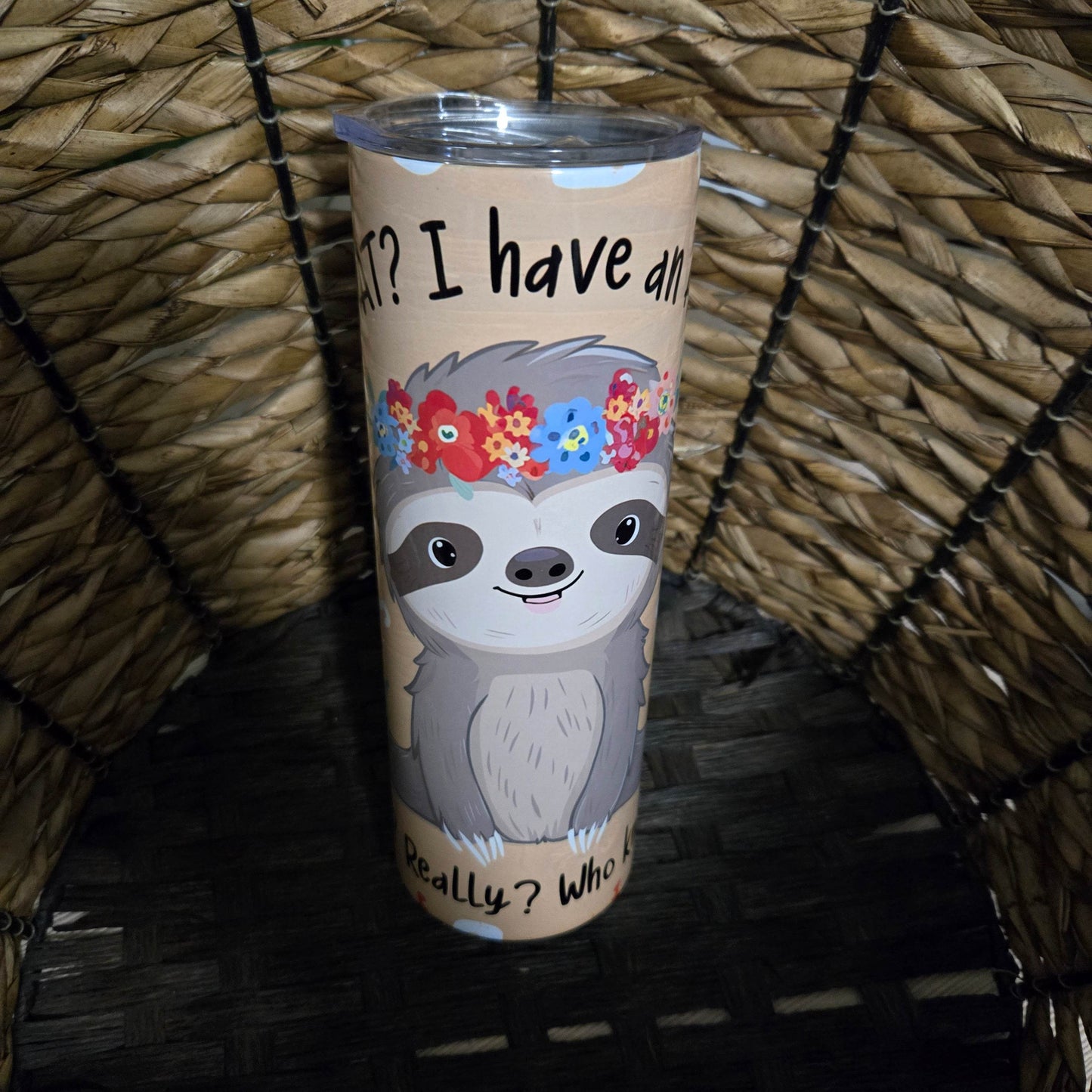 Sloth with Attitude Tumbler - Vegas Custom Creations