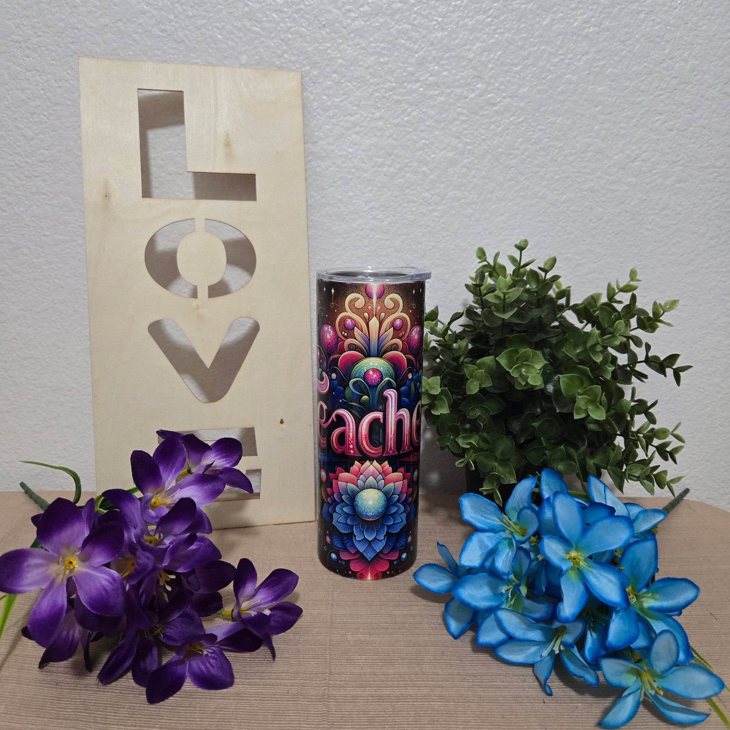Teacher Floral Tumbler - Vegas Custom Creations