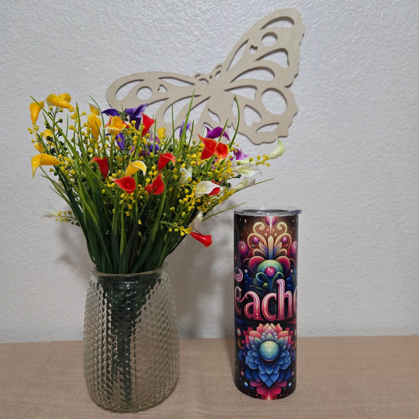 Teacher Floral Tumbler - Vegas Custom Creations