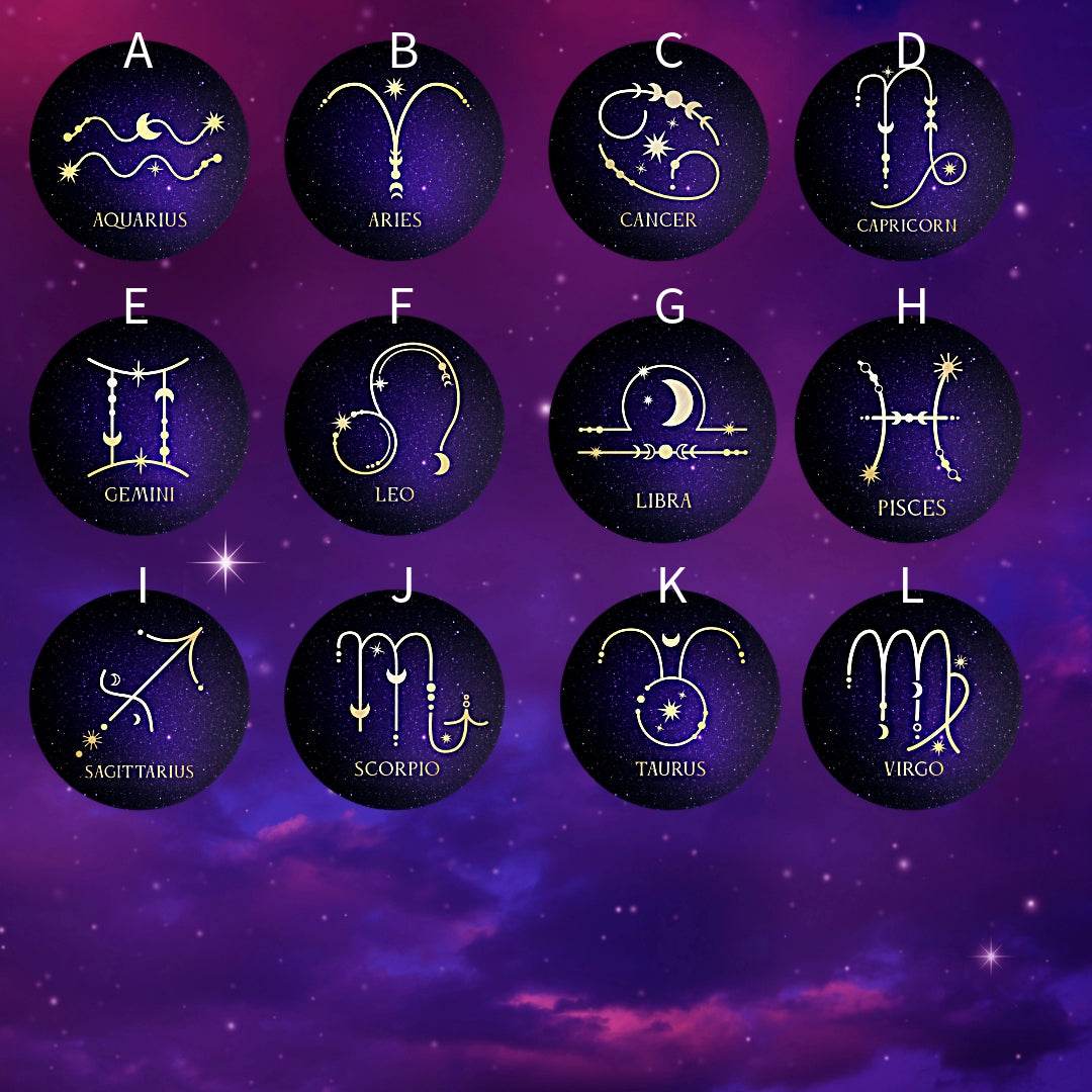 Zodiac Stars Constellation Round Key Chain (Multiple Designs Available) - Vegas Custom Creations