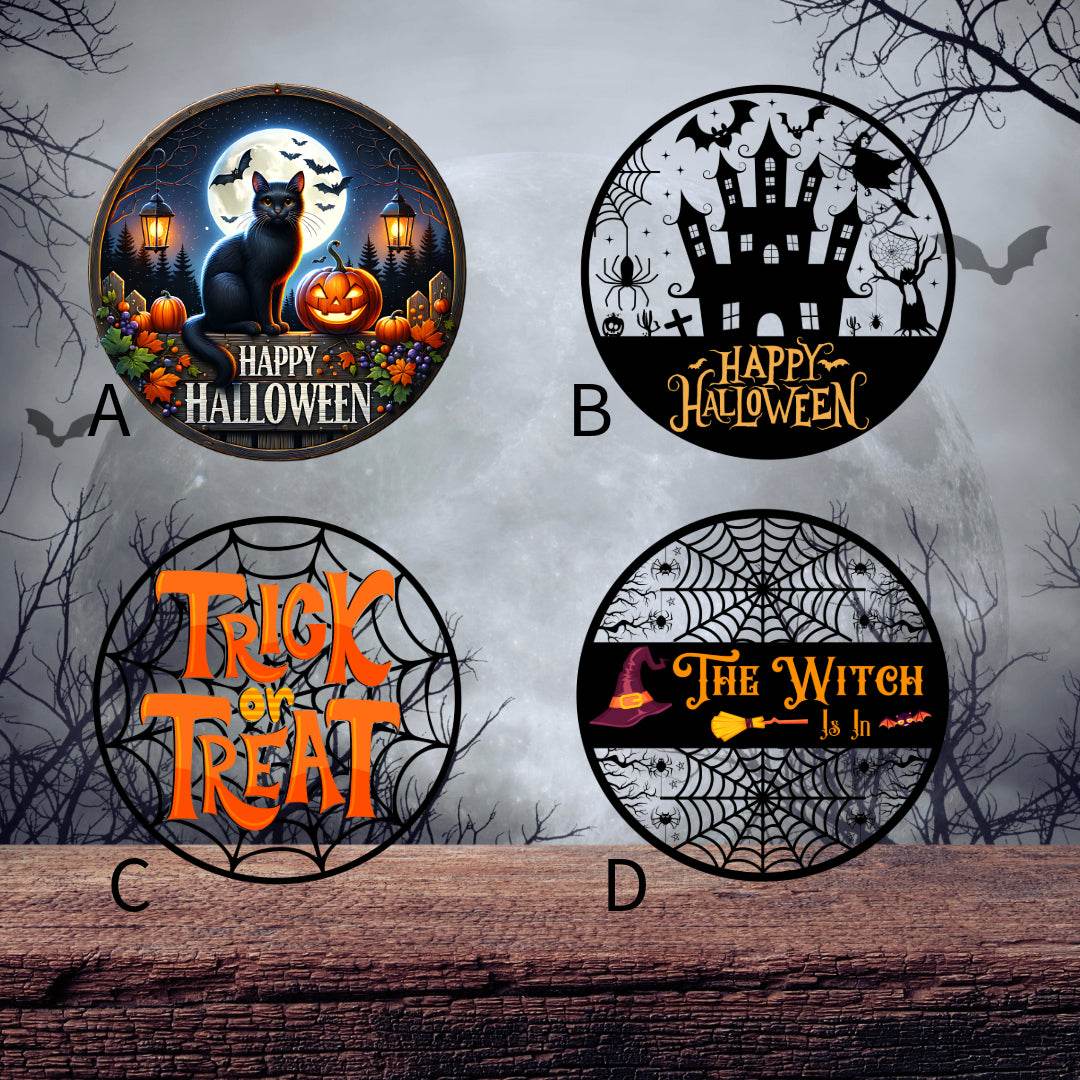 Round Frightfully Spooky Halloween Sign (Multiple Designs and Sizes Available) - Vegas Custom Creations
