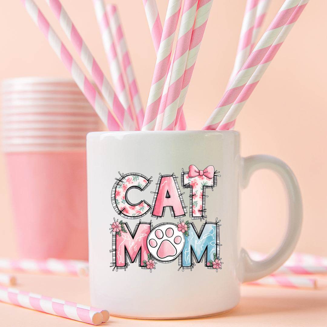 Cat Mom Patchwork 11oz or 15oz Mug - Vegas Custom Creations