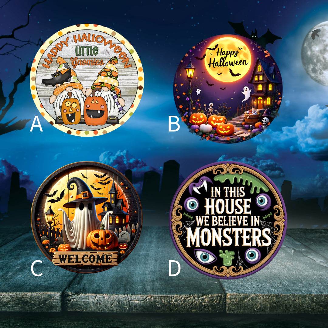 Round Ghoulishly Spooky Halloween Sign (Multiple Designs and Sizes Available) - Vegas Custom Creations