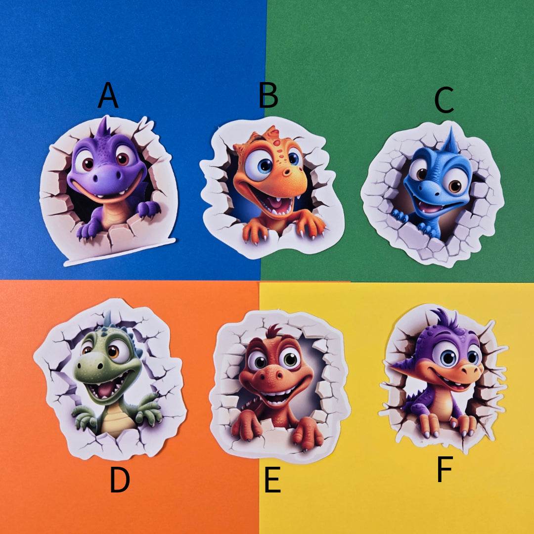 Cute Dinosaur Stickers - Vegas Custom Creations