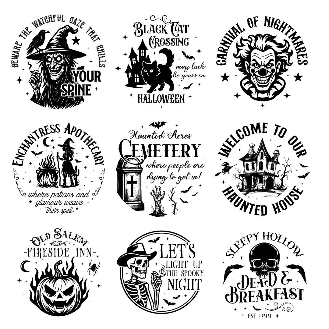 Round Halloween Horror Sign (Multiple Designs and Sizes Available) - Vegas Custom Creations
