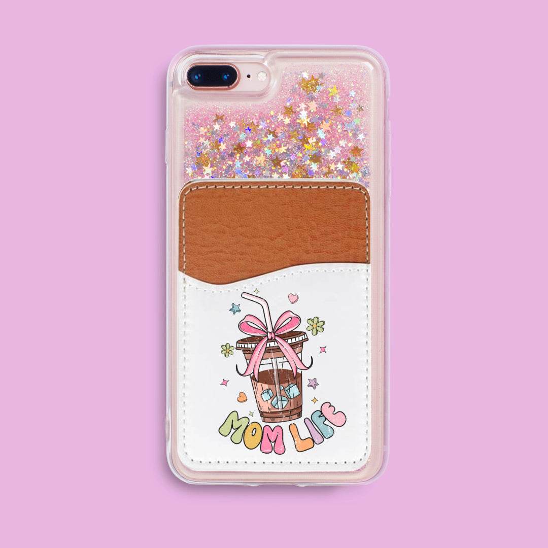 Mom Life Adhesive Faux Leather Cell Phone Wallet - Vegas Custom Creations