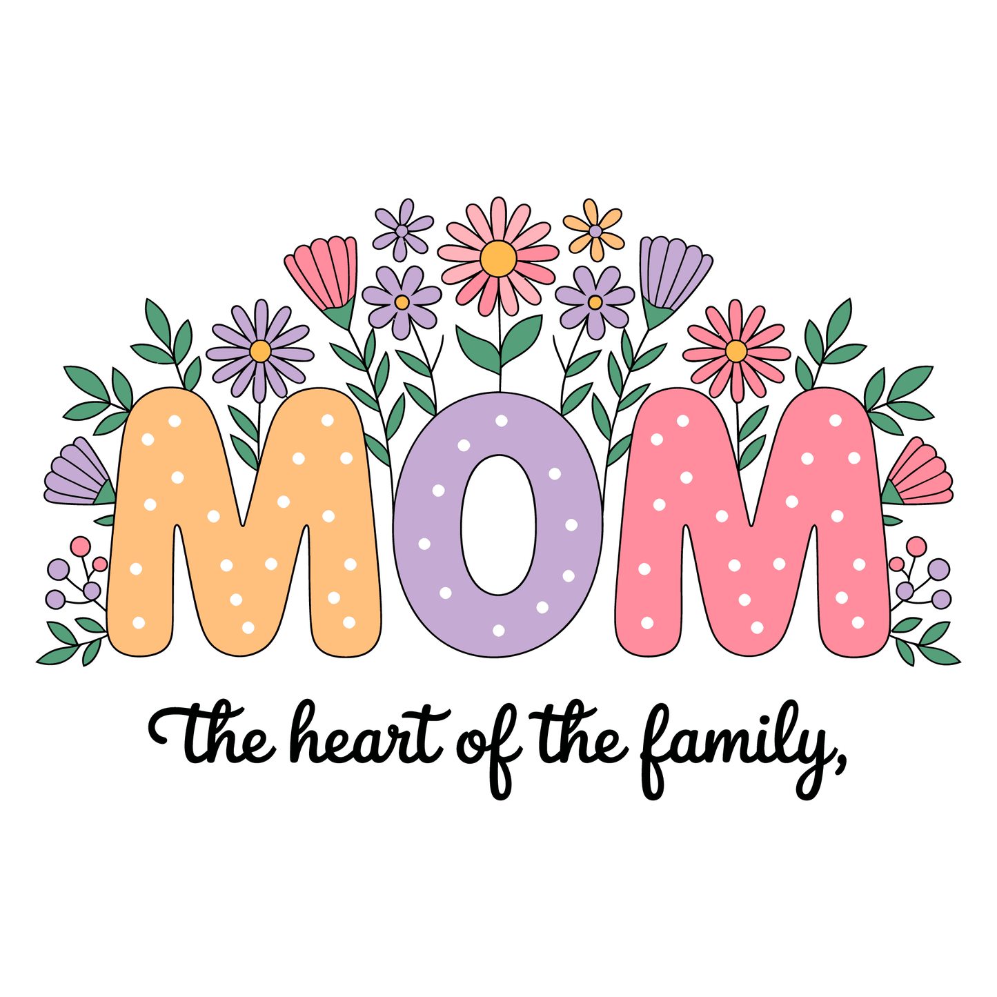 Mom, the Heart of the Family 8x10 Sign - Vegas Custom Creations