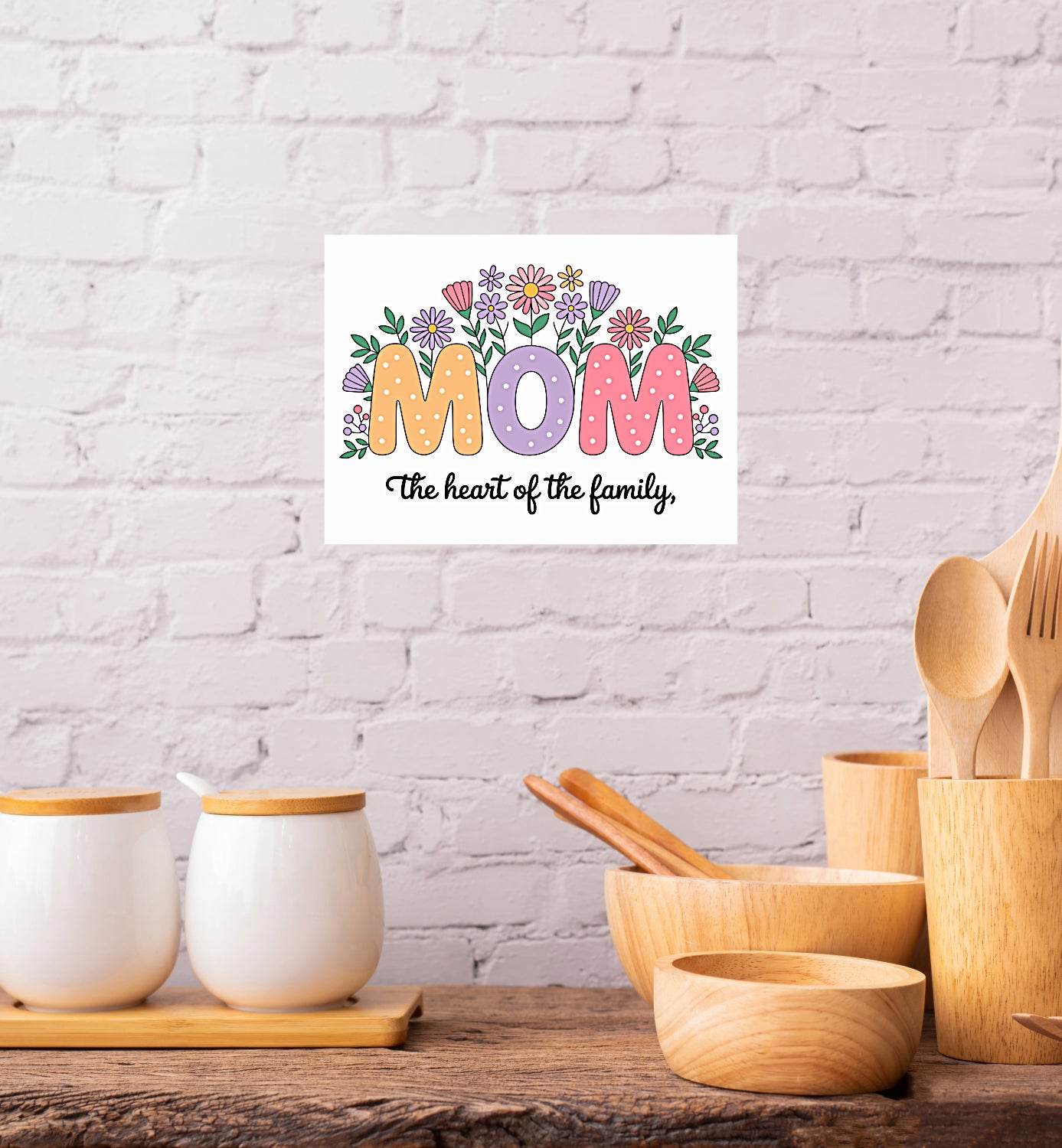 Mom, the Heart of the Family 8x10 Sign - Vegas Custom Creations