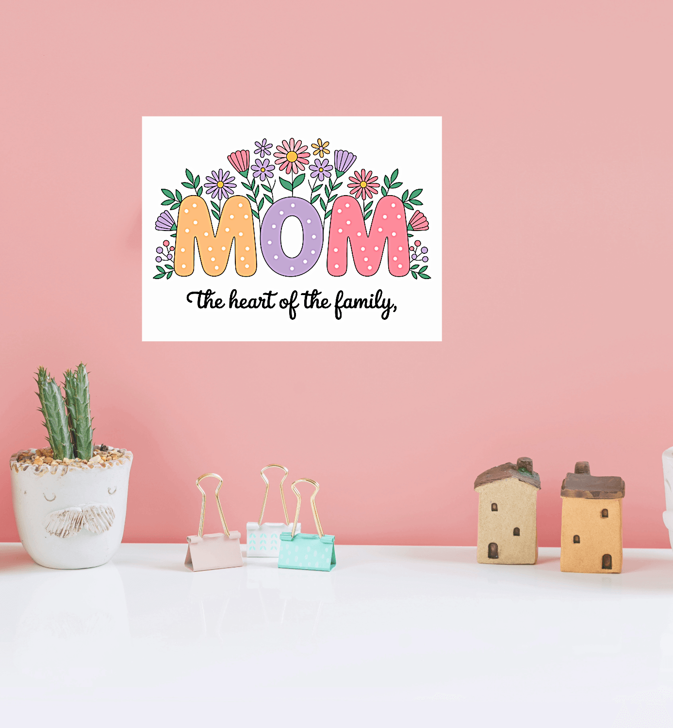 Mom, the Heart of the Family 8x10 Sign - Vegas Custom Creations