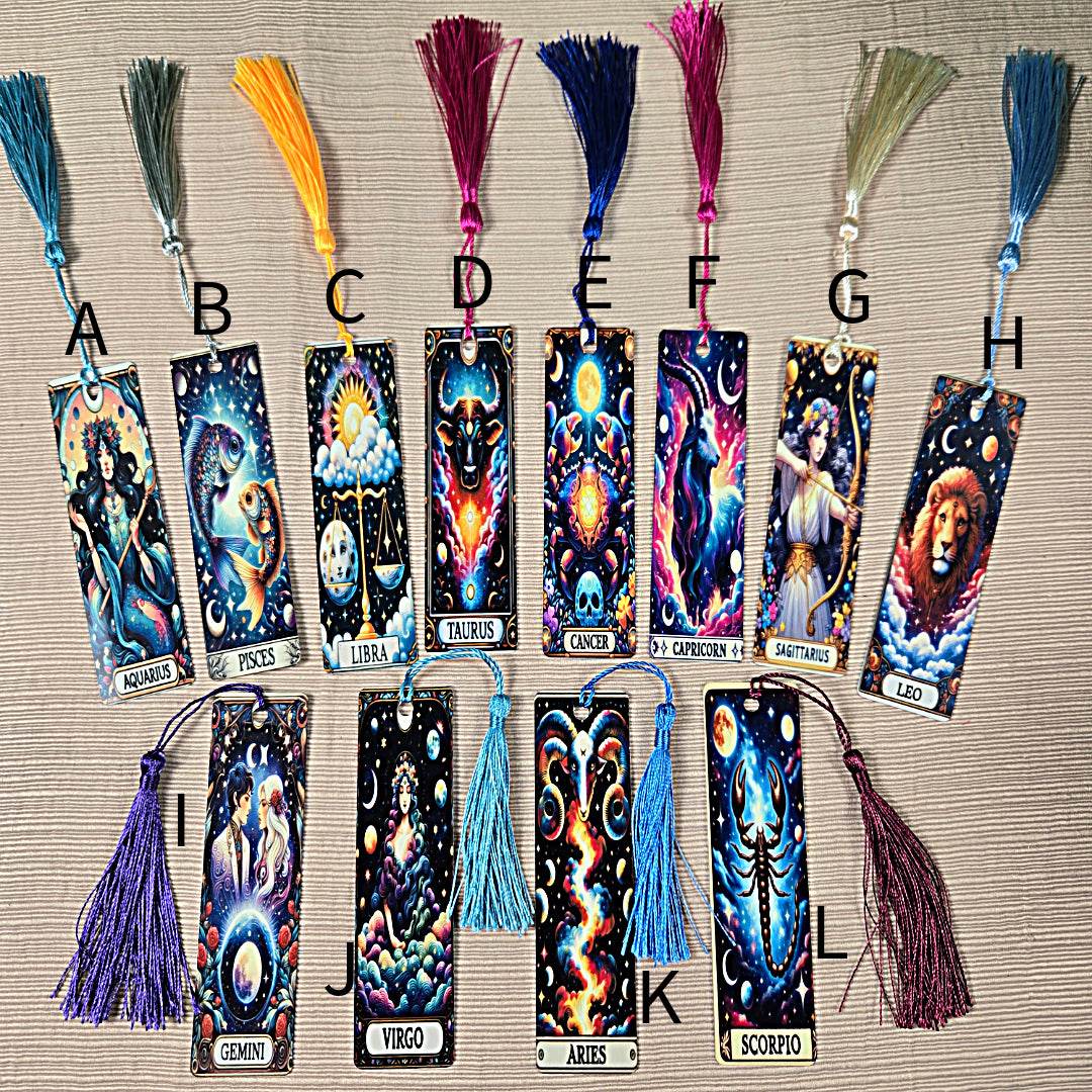 Tarot Zodiac Aluminum Bookmark (Multiple Designs Available) - Vegas Custom Creations