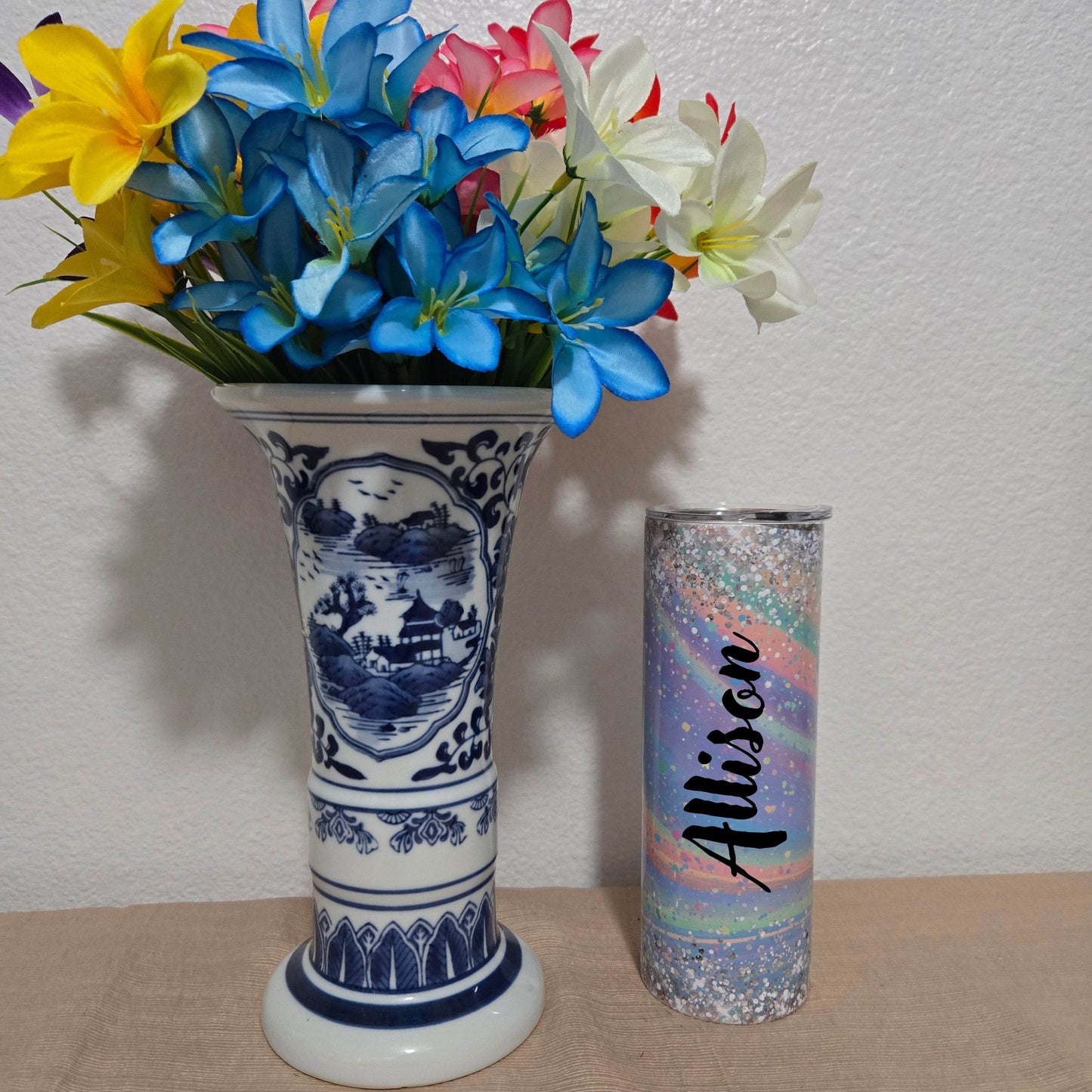 Personalized Glittery Opal Tumbler - Vegas Custom Creations