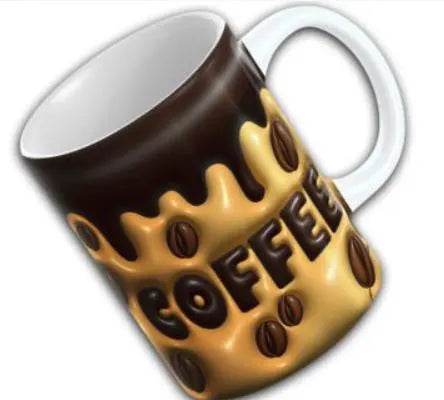 Inflated Coffee with Coffee Beans Mug - Vegas Custom Creations